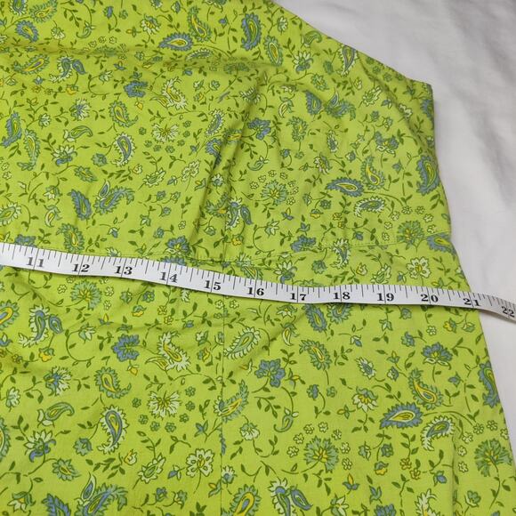 Vtg 90s Venezia Lime Green Paisley Ruffle Square Neck Cotton Dress 18 Clueless - Picture 9 of 11